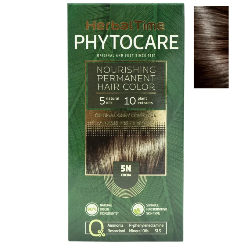 Βαφή μαλλιών χωρίς αμμωνία Κακάο Cocoa 5N - Herbal Time PhytoCare