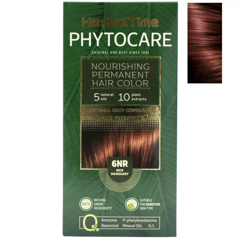 Βαφή μαλλιών χωρίς αμμωνία Ακαζού Red Mahogany 6NR - Herbal Time PhytoCare