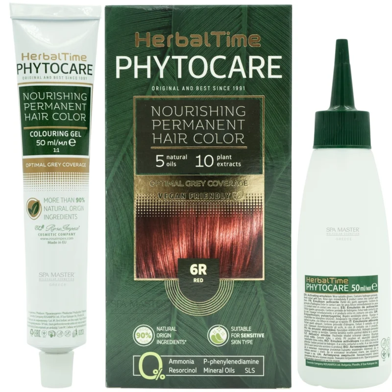 Βαφή μαλλιών χωρίς αμμωνία Κόκκινο Red 6R - Herbal Time PhytoCare - Image 3