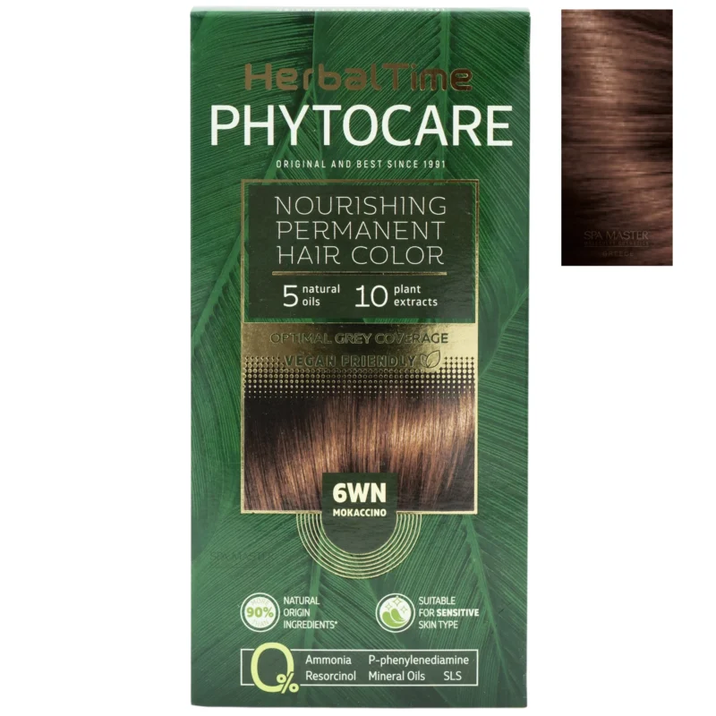Βαφή μαλλιών χωρίς αμμωνία Μοκατσίνο Mokaccino 6WN - Herbal Time PhytoCare