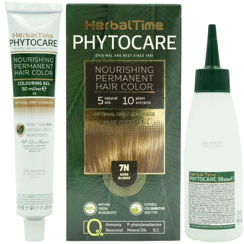 Βαφή μαλλιών χωρίς αμμωνία Σκούρο ξανθό Dark Blonde7N - Herbal Time PhytoCare - Image 3