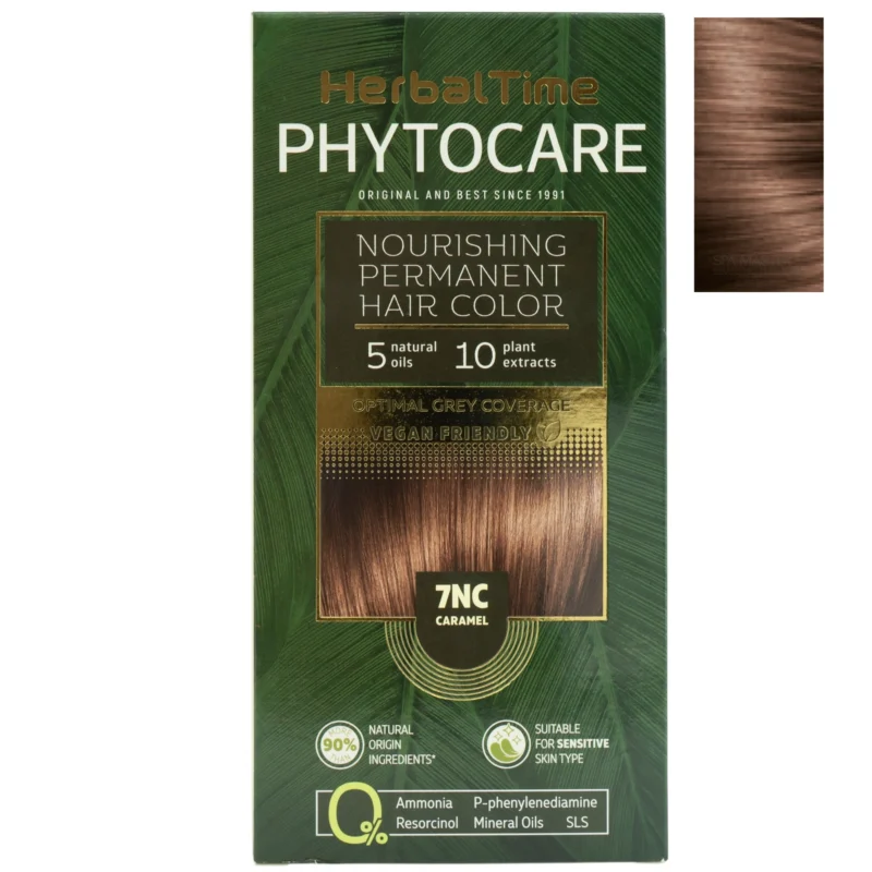 Βαφή μαλλιών χωρίς αμμωνία Κάραμελ Caramel 7NC - Herbal Time PhytoCare