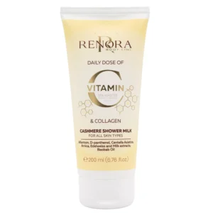 Renora Daily Dose Vitamin C & Collagen Cashmere Shower Milk 250ml – Απαλό Γαλάκτωμα Καθαρισμού για Λάμψη & Θρέψη στο Ντους