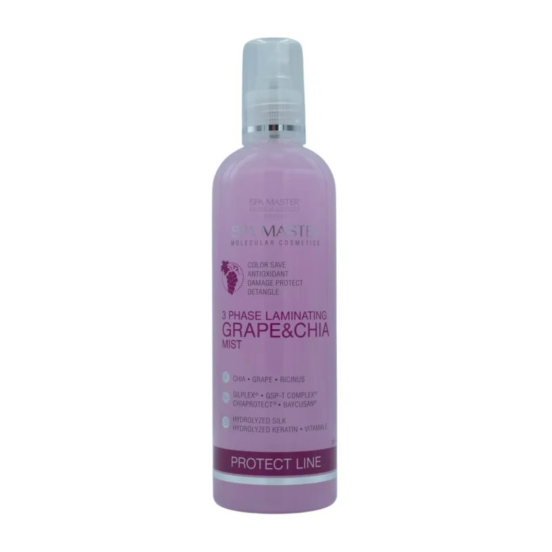 Spa Master 3-Phase Laminating Grape & Chia Mist 350ml – Τριφασικό Σπρέι Θερμοπροστασίας & Λάμψης Μαλλιών