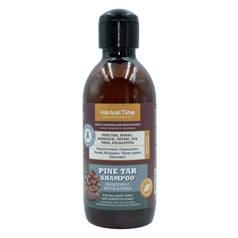 Herbal Time Pine Tar Shampoo 240ml – Καταπραϋντικό & Ενυδατικό Σαμπουάν με Φυσική Πίσσα Πεύκου