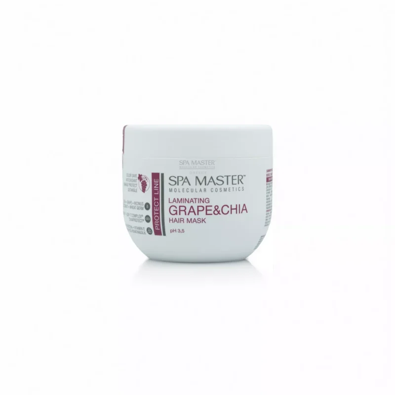 Spa Master Laminating Μάσκα Μαλλιών με Grape & Chia pH 3,5 500ml – Επαγγελματική Μάσκα Προστασίας Χρώματος & Λάμψης