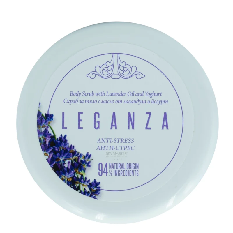 Leganza Anti-Stress Body Scrub with Lavender Oil & Yoghurt 240g – Scrub Σώματος με Έλαιο Λεβάντας & Γιαούρτι - Image 4