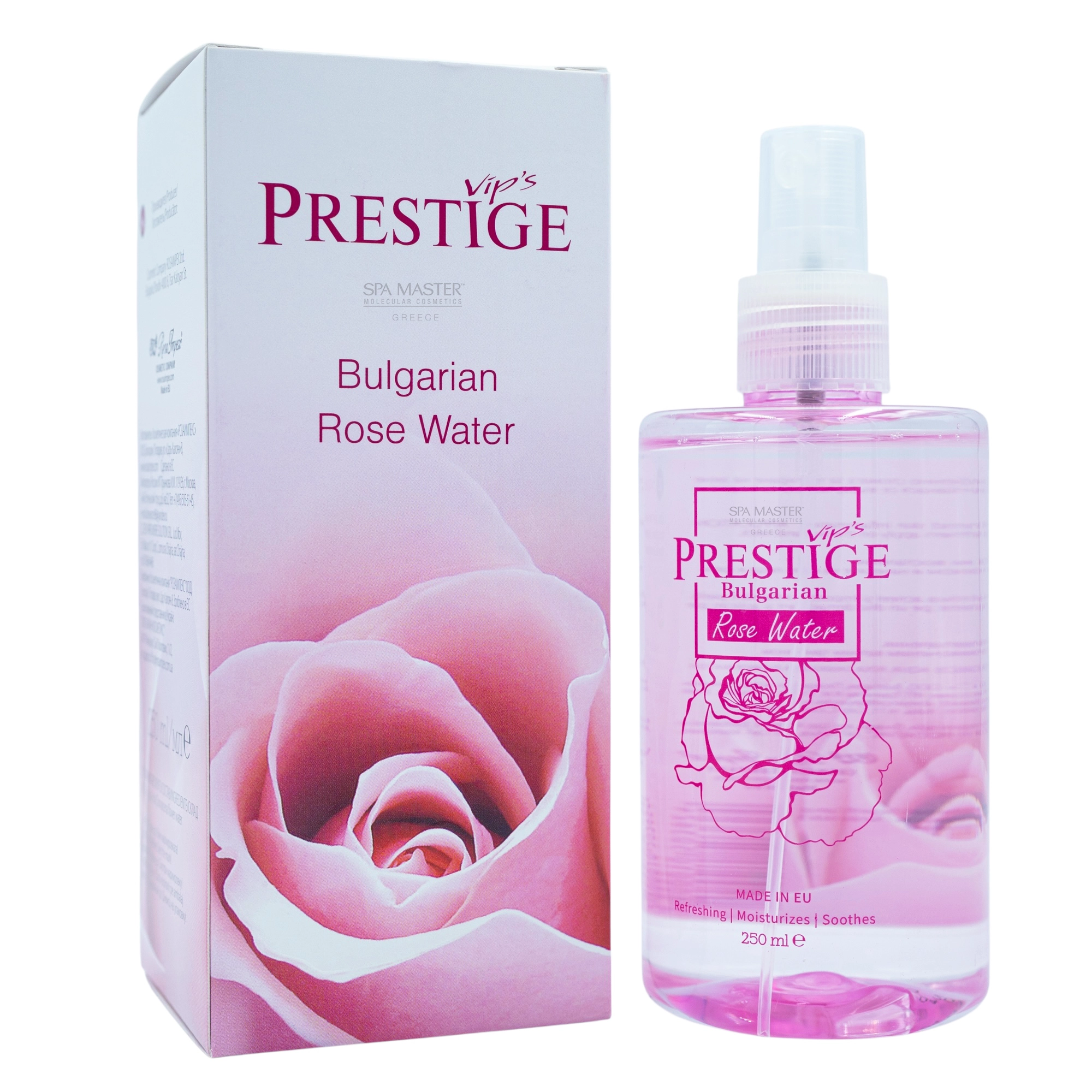 Vip's Prestige Rose & Pearl Bulgarian Rose Water 250ml – Φυσικό Ροδόνερο για Καθαρισμό, Τόνωση & Λάμψη