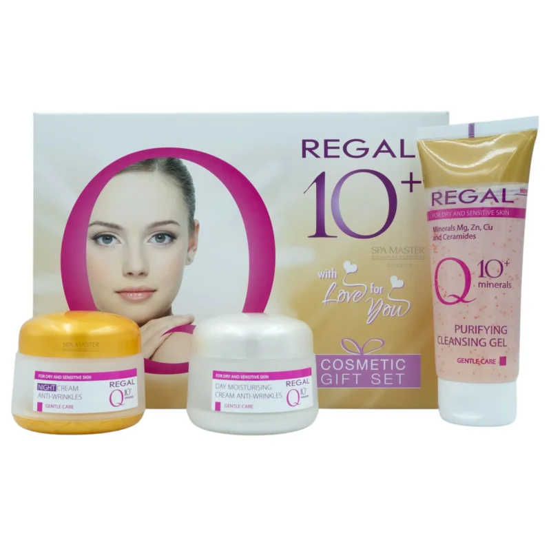 Σετ Περιποίησης Προσώπου REGAL Q10+ Minerals – Αντιρυτιδική Φροντίδα για Ξηρές και Ευαίσθητες Επιδερμίδες