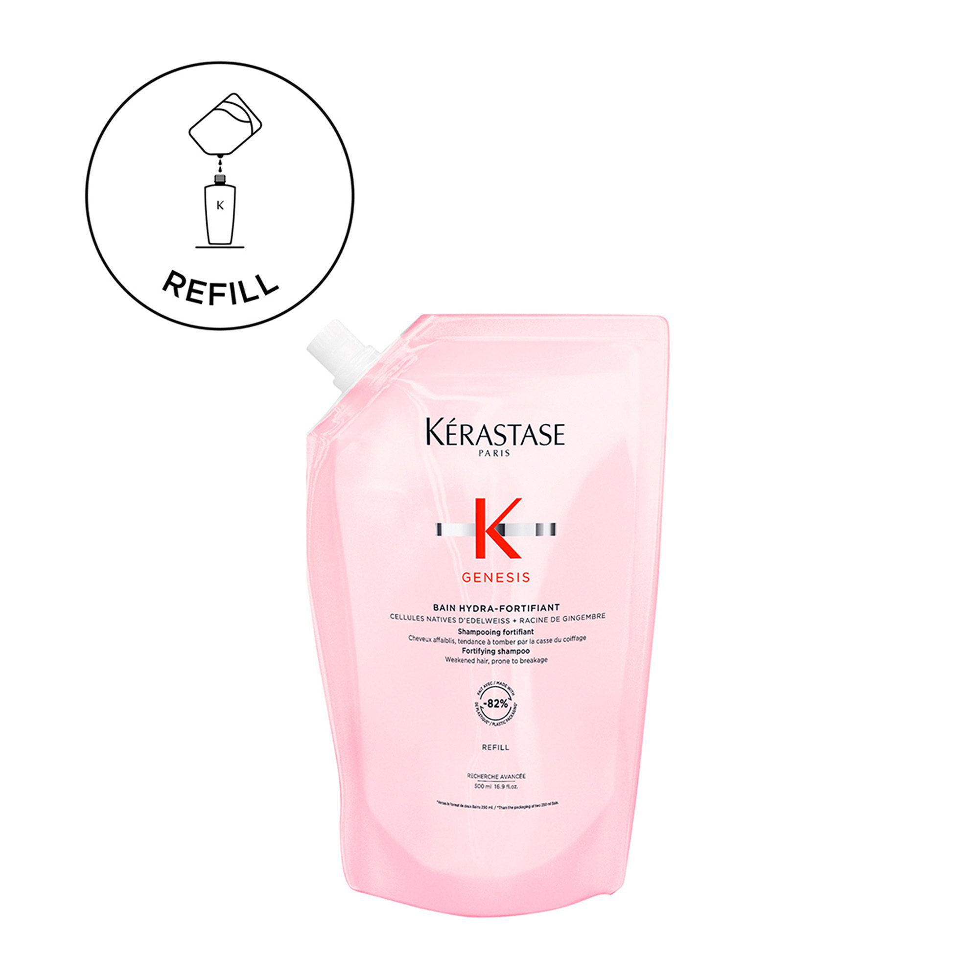 Kérastase Genesis Bain Hydra-Fortifiant Refill 500ml – Σαμπουάν Κατά της Τριχόπτωσης για Λεπτά & Λιπαρά Μαλλιά