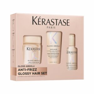 Kérastase Gloss Absolu Discovery Travel Set (Bain Hydra-Glaze Shampoo 80ml, Insta Glaze Conditioner 75ml, Anti-Frizz Glaze Milk 45ml)