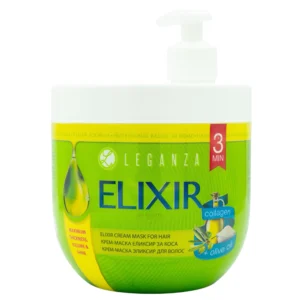 Leganza Elixir Hair Cream Mask with Collagen & Olive Oil 1000ml – Μάσκα Μαλλιών με Κολλαγόνο & Ελαιόλαδο για Πυκνότητα, Όγκο & Λάμψη