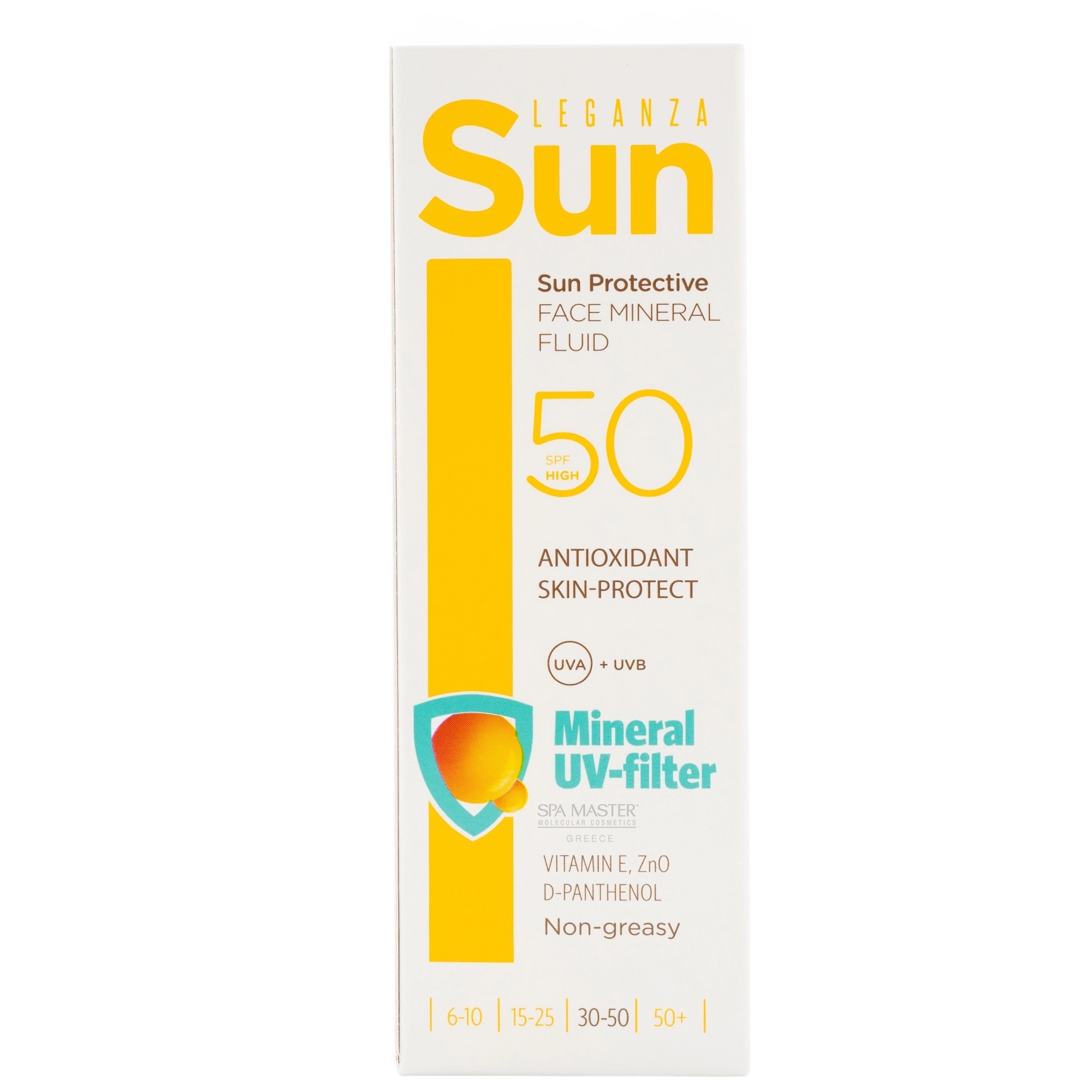 Leganza Sun Protective Face Mineral Fluid SPF 50 30ml – Αντηλιακό Προσώπου με Μεταλλικά Φίλτρα, Βιταμίνη E & D-Panthenol - Image 2