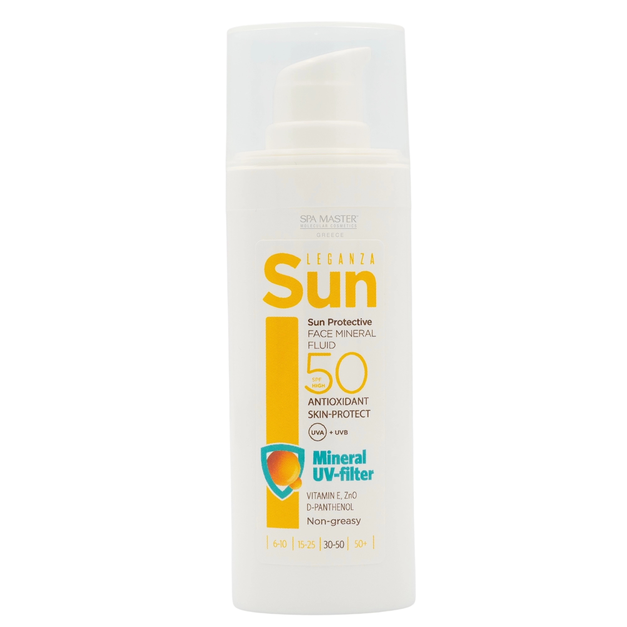 Leganza Sun Protective Face Mineral Fluid SPF 50 30ml – Αντηλιακό Προσώπου με Μεταλλικά Φίλτρα, Βιταμίνη E & D-Panthenol - Image 3