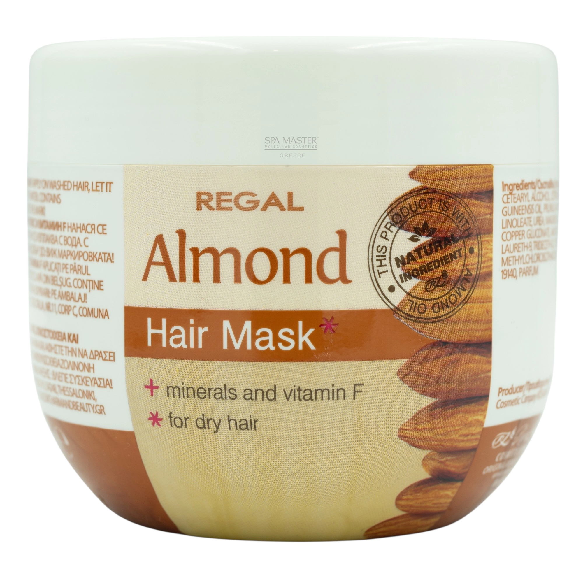 Regal Almond Hair Mask 500ml – Μάσκα Μαλλιών με Αμυγδαλέλαιο, Ιχνοστοιχεία & Βιταμίνη F