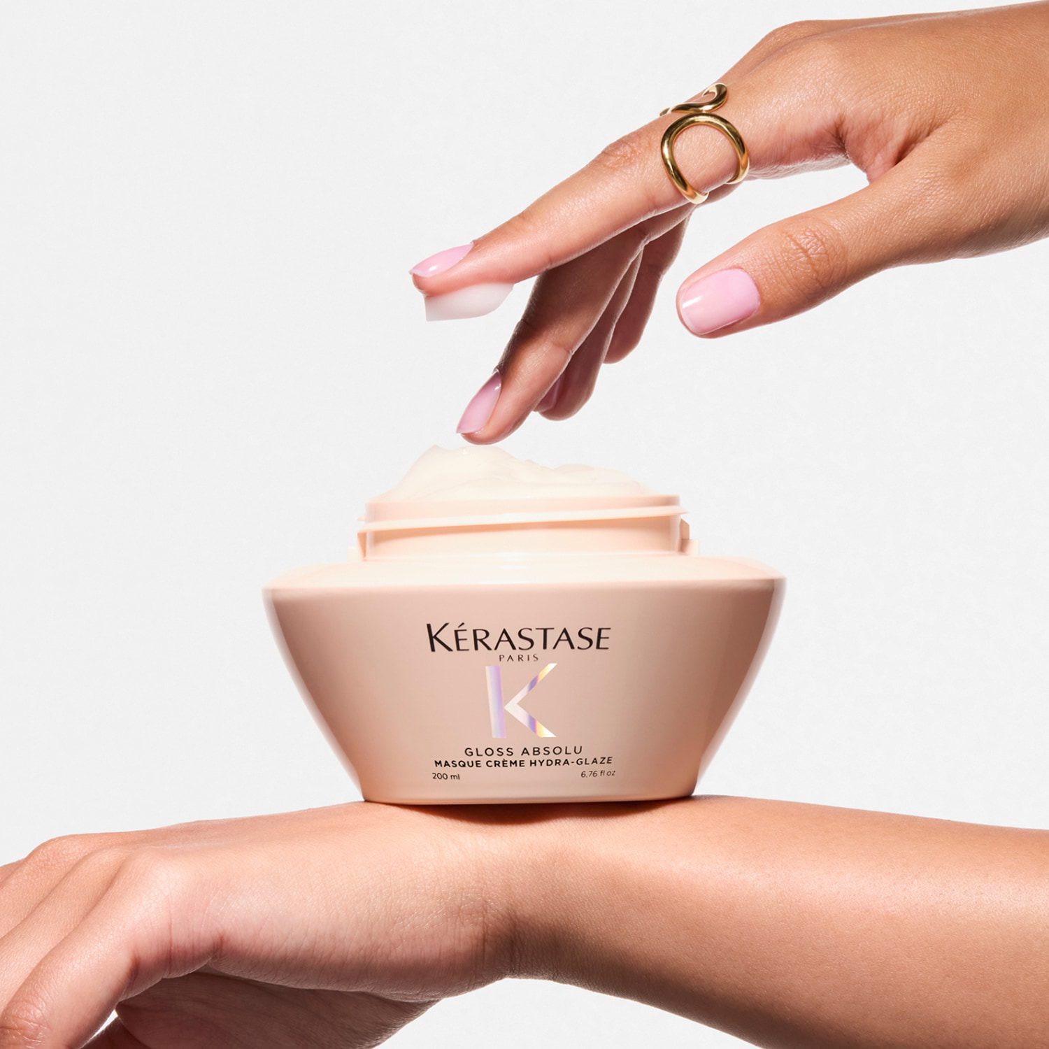 Kérastase Gloss Absolu Masque Riche Crème Hydra Glaze 200ml – Μάσκα Λάμψης για Χοντρά Μαλλιά με Τάση Φριζαρίσματος - Image 5