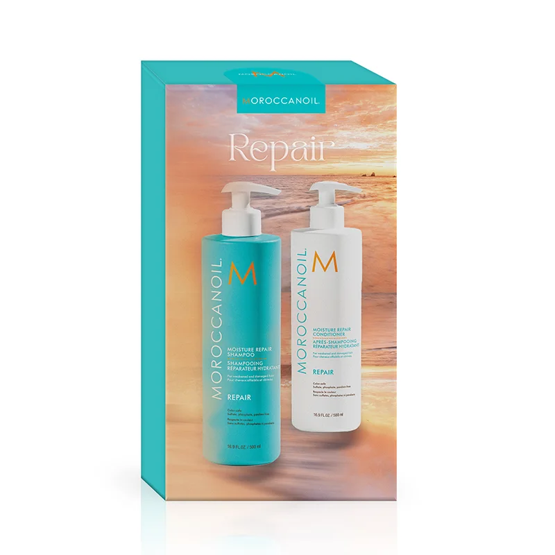 Moroccanoil Repair Shampoo 500ml & Conditioner 500ml Duo – Σετ Επανόρθωσης για Ταλαιπωρημένα Μαλλιά