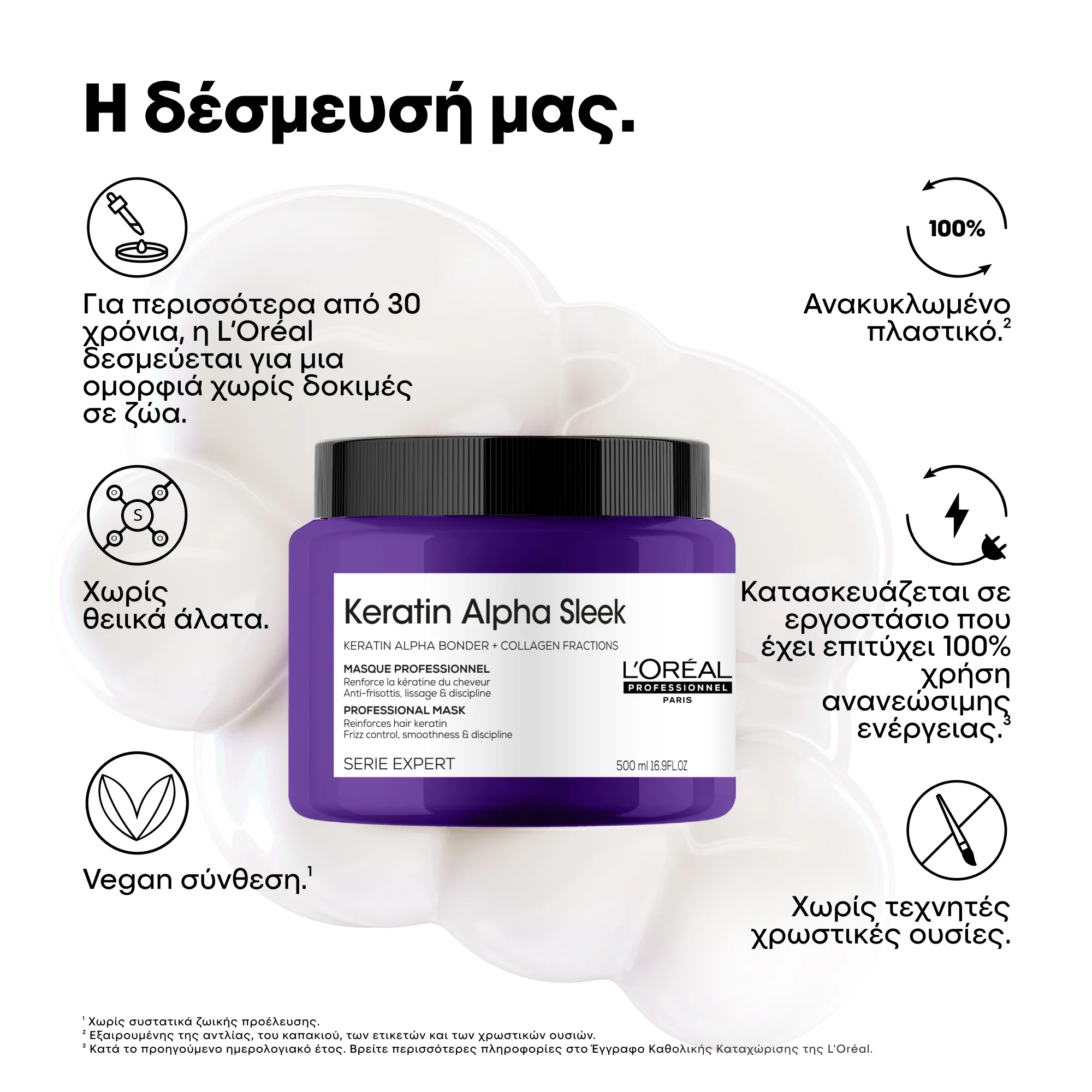 L’Oréal Professionnel Keratin Alpha Sleek Professional Mask 500ml – Μάσκα Λείανσης - Image 7
