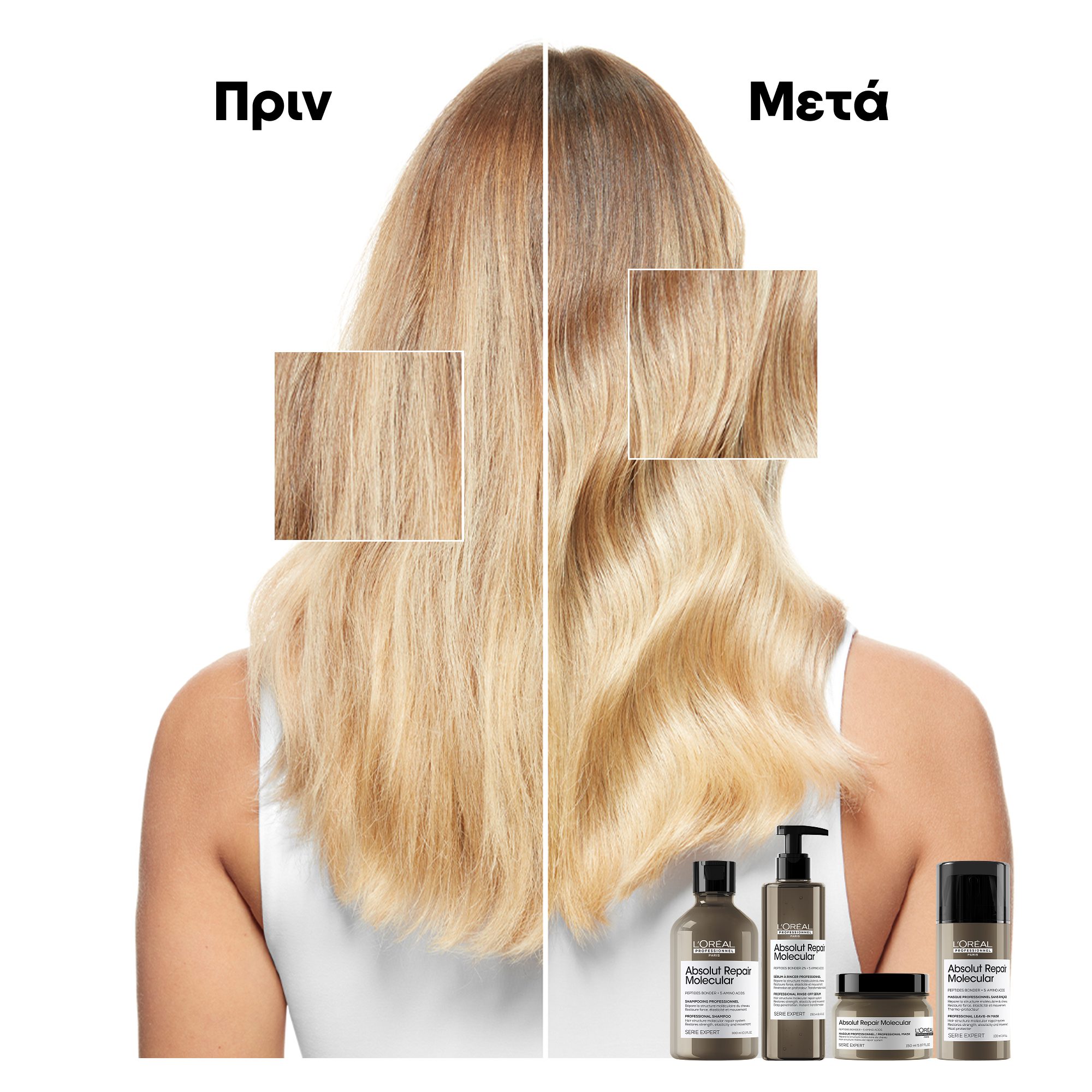 L'Oréal Professionnel Absolut Repair Molecular Mini Duo Set – Σετ Μοριακής Επανόρθωσης Μαλλιών (Shampoo 100ml & Leave-In Mask 50ml) - Image 5