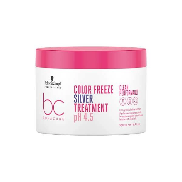 Schwarzkopf Bonacure Color Freeze Silver Treatment 500ml – Μάσκα Εξουδετέρωσης Κίτρινων Τόνων για Ξανθά & Γκρίζα Μαλλιά