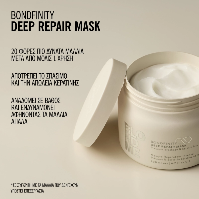 Schwarzkopf BLONDME Bondfinity Deep Repair Mask 200ml – Μάσκα Βαθιάς Επανόρθωσης για Ξανθά Μαλλιά - Image 10