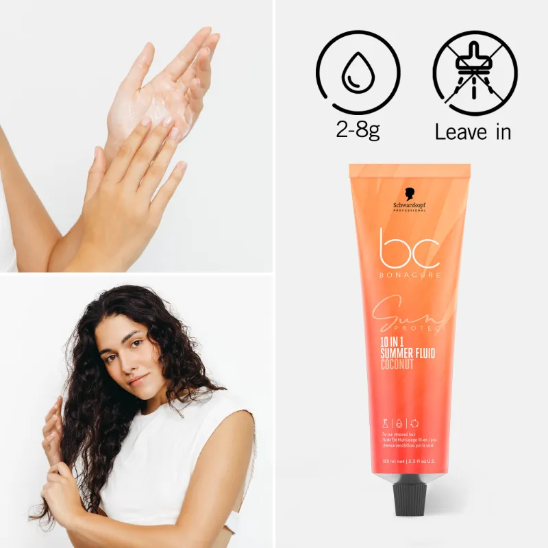 Schwarzkopf Bonacure Sun Protect 10-in-1 Summer Fluid 100ml – Leave-In Θεραπεία Πολλαπλών Δράσεων - Image 2