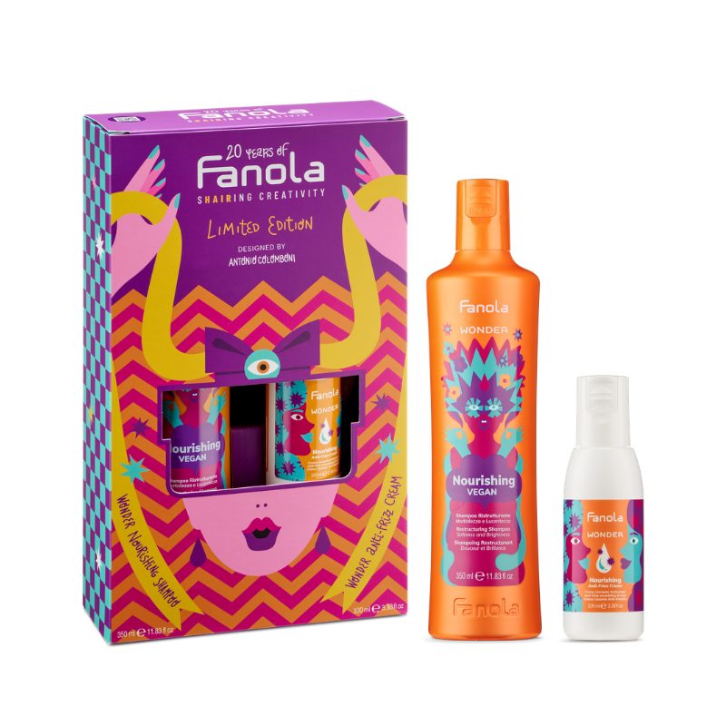 Fanola Wonder Nourishing Celebration Kit – Shampoo & Anti-Frizz Cream για Ξηρά & Φριζαρισμένα Μαλλιά - Image 2