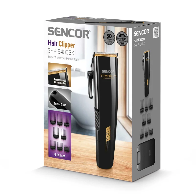 Sencor SHP 8400BK Hair Clipper – Κουρευτική Μηχανή Μαλλιών με 8 Οδηγούς, Direct Drive & Θήκη Ταξιδίου - Image 6