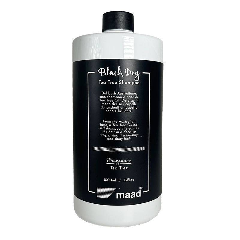 MAAD Black Dog Purifying Shampoo 1000ml – Επαγγελματικό Καθαριστικό Σαμπουάν για Λιπαρό Τριχωτό με Tea Tree Oil
