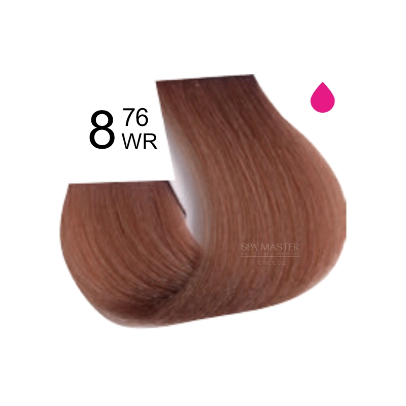 Spa Master Color Liquid Gloss 8.76WR Light Rosewood Blond, Ανοιχτό Παλισάνδρου Ξανθό 50ml – Επαγγελματική Όξινη Βαφή Μαλλιών για Τόνωση & Λάμψη