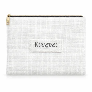 Kérastase White Textured Cosmetic Pouch – Λευκό Νεσεσέρ Καλλυντικών με Φερμουάρ