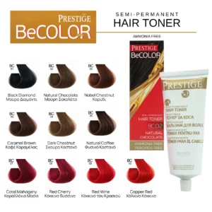 PRESTIGE BeColor Semi-Permanent Hair Toner 100ml – Ημιμόνιμη Κρέμα Ρεφλέ Χωρίς Αμμωνία & PPD για Λαμπερό, Φυσικό Χρώμα